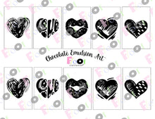 Load image into Gallery viewer, Black Hearted Chocolate Emulsion Art