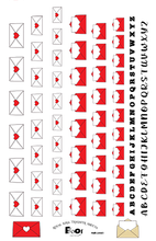 Load image into Gallery viewer, Love Letters, Lips, and Winged Hearts Royal Icing Transfer Sheet