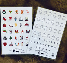 Load image into Gallery viewer, Advent Calendar and Tag Eements Royal Icing Transfer Sheet