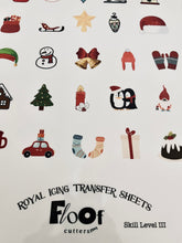 Load image into Gallery viewer, Advent Calendar and Tag Eements Royal Icing Transfer Sheet