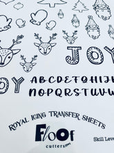 Load image into Gallery viewer, 12 Days of Christmas and Holiday Elements Royal Icing Transfer Sheet