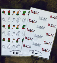 Load image into Gallery viewer, Elf Hats and Believe Royal Icing Transfer Sheet