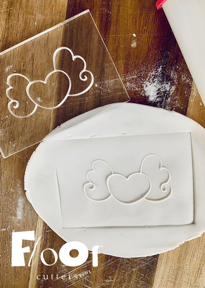 Kiddy Winged Heart Pop Ups Embossing Plate
