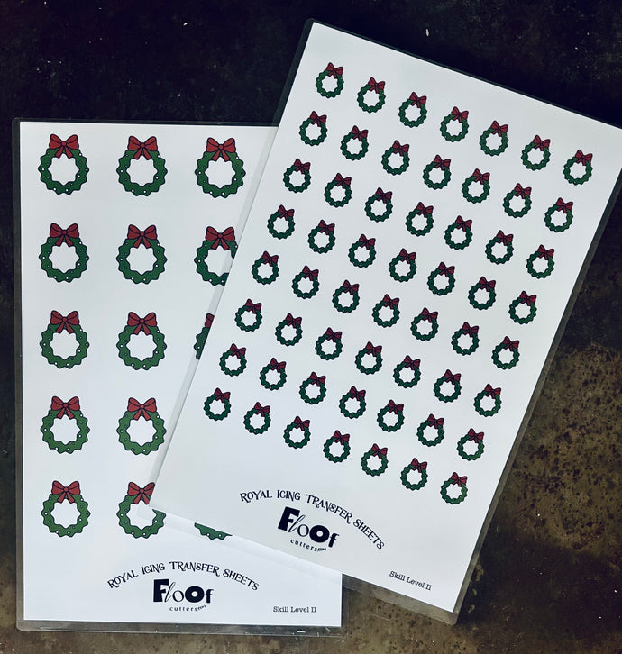 Holiday Wreath Royal Icing Transfer Sheet