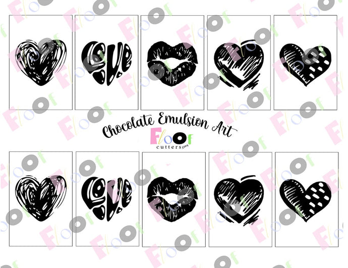 Black Hearted Chocolate Emulsion Art