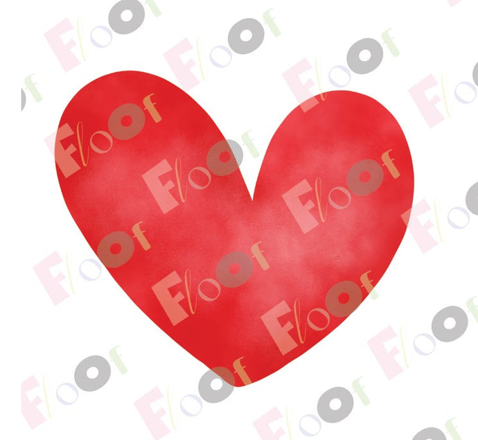 Watercolor Really Red Heart Edible Topper