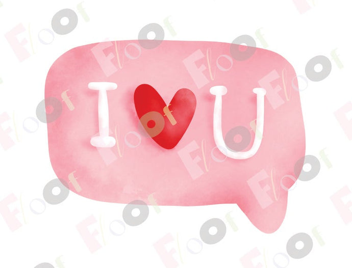 Watercolor I (heart) You Edible Topper