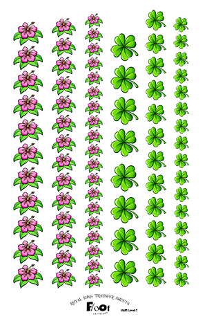 Roses, Hibiscus, and Shamrocks Royal Icing Transfer Sheet