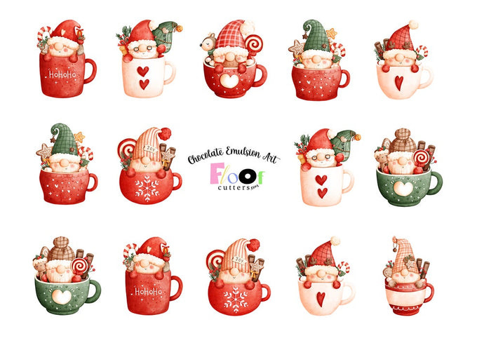 Merry Mug Gnomes Chocolate Emulsion Art