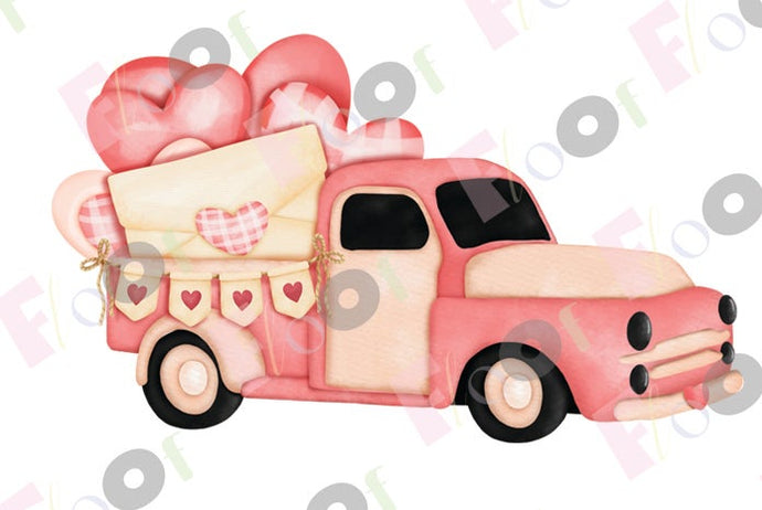 Valentine's Day Mail Delivery Truck Edible Topper