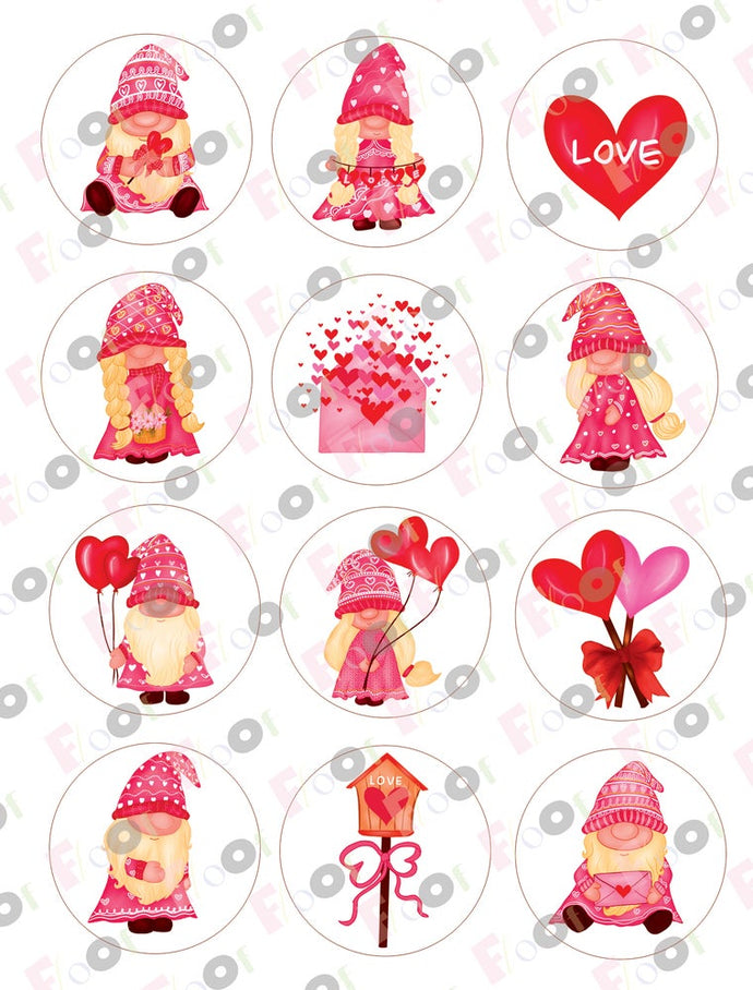 Little Red Gnomes Valentine's Day Edible Designs