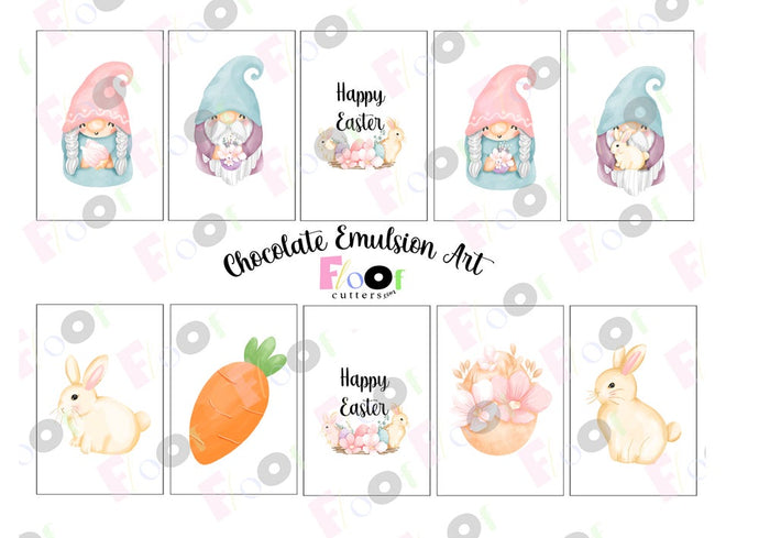 Painted Easter Gnomes Chocolate Emulsion Art