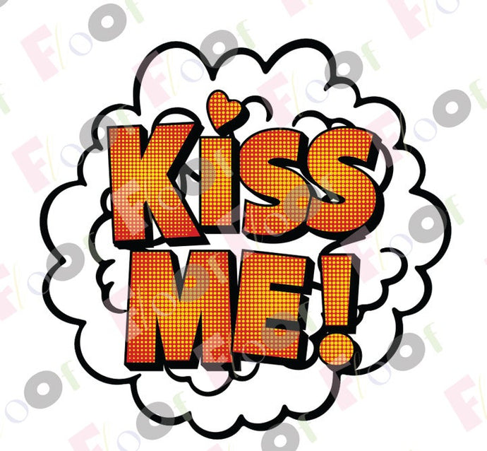 Pop Art Kiss Me Edible Topper