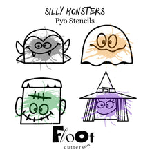 Load image into Gallery viewer, Silly Halloween Characters PYO Stencils
