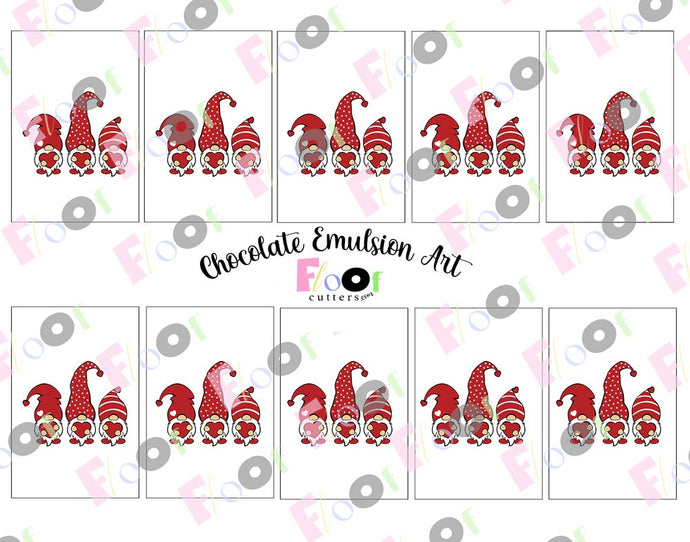 Valentine's Day Gnomes Chocolate Emulsion Art