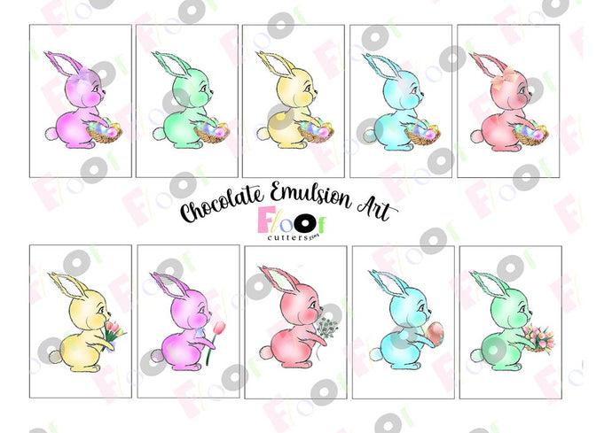 Vintage Easter Bunny Chocolate Emulsion Art