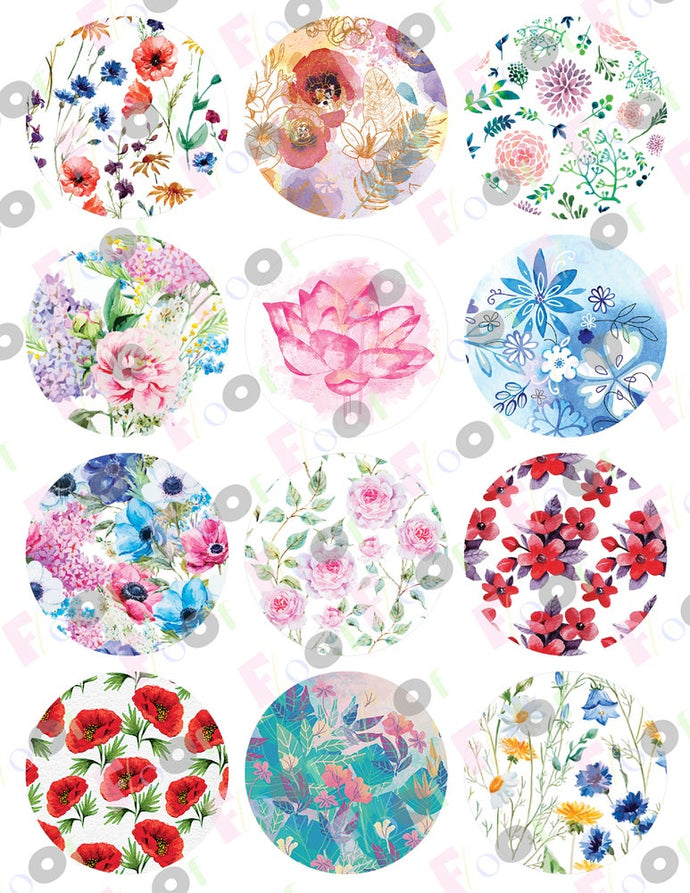 Watercolor Flowers Edible Designs