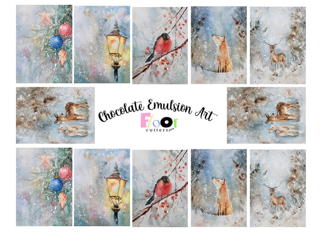 Winter Scene Wrap Chocolate Emulsion Art