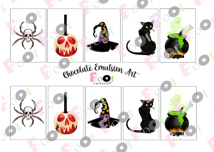 Witchy Icons Chocolate Emulsion Art