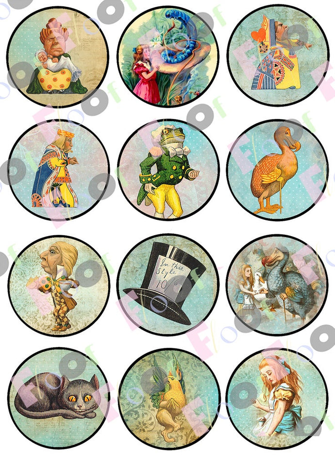 Alice in Wonderland Icons Set 1 Edible Designs