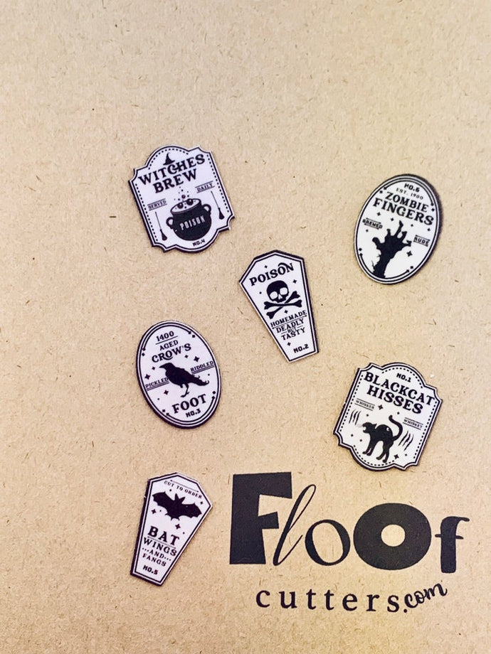 Vintage Apothecary  Halloween Labels Edible Toppers