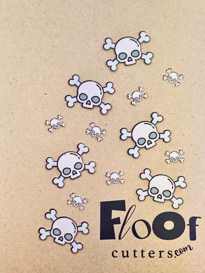 Shimmer Skull and Crossbones Edible Toppers and Confetti